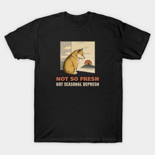 Seasonal Depression Meme Dog Crying Seasonal Depresh T-Shirt